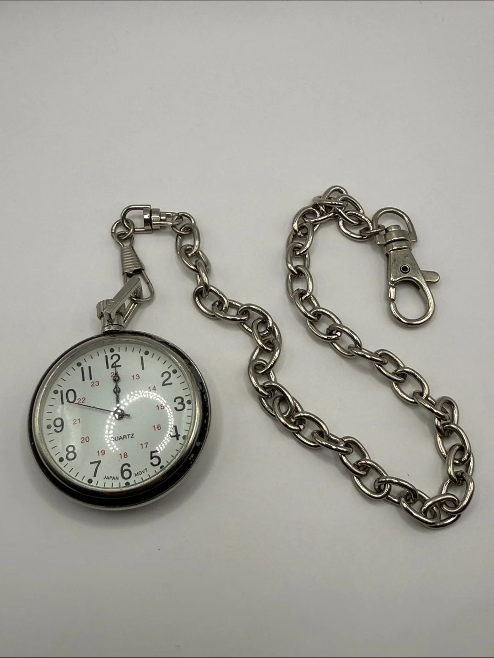 Vintage Men’s Silver Tone Chain Pocket Watch